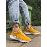 K&A-BA0333 Triko Yüksek Taban Tarz Sneakers Sarı Erkek Spor Ayakkabısı