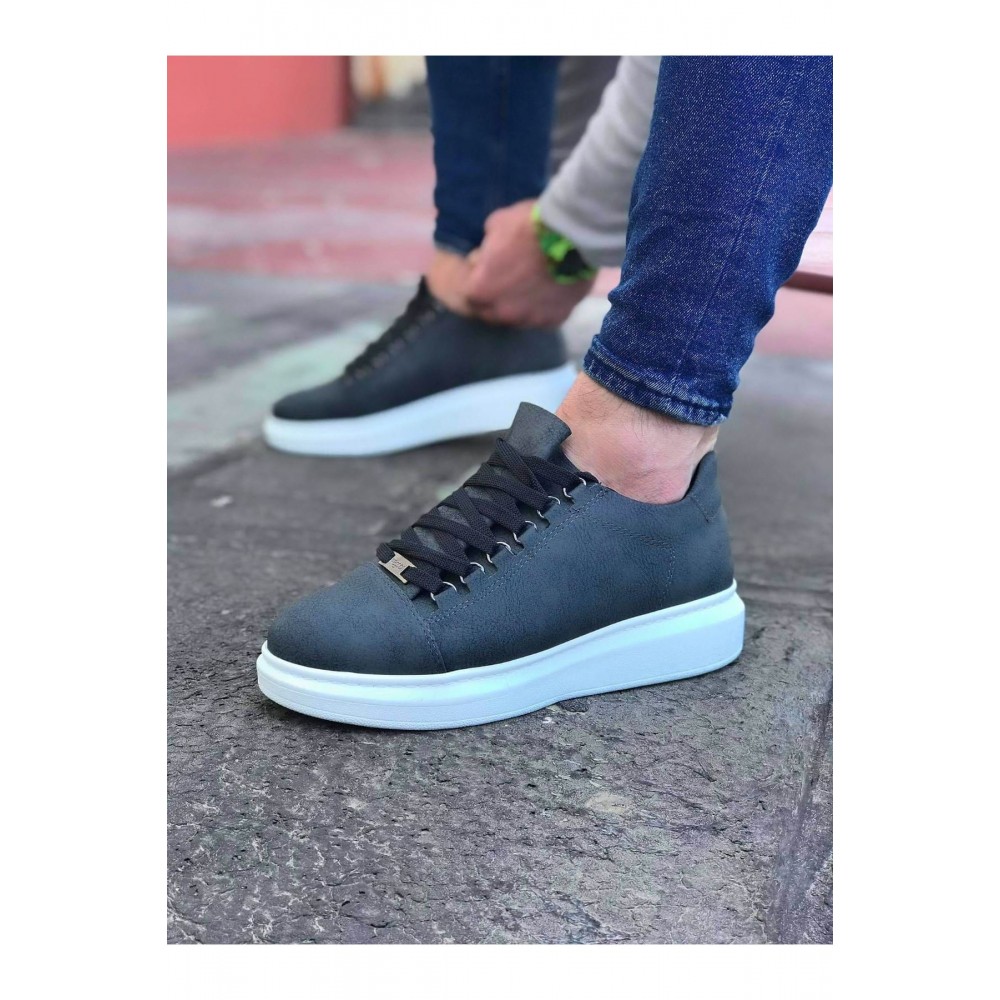 K&A  KA08 Gri Düz Erkek Casual Ayakkabı