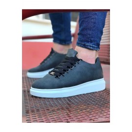 K&A  KA08 Gri Düz Erkek Casual Ayakkabı