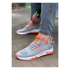 K&A  KA101 Gri Turuncu Erkek Spor Ayakkabı