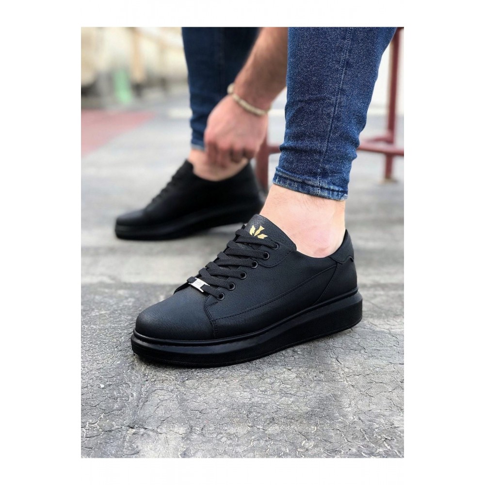 K&A  KA028 Kömür Bağcıklı Kalın Taban Casual Erkek Ayakkabı