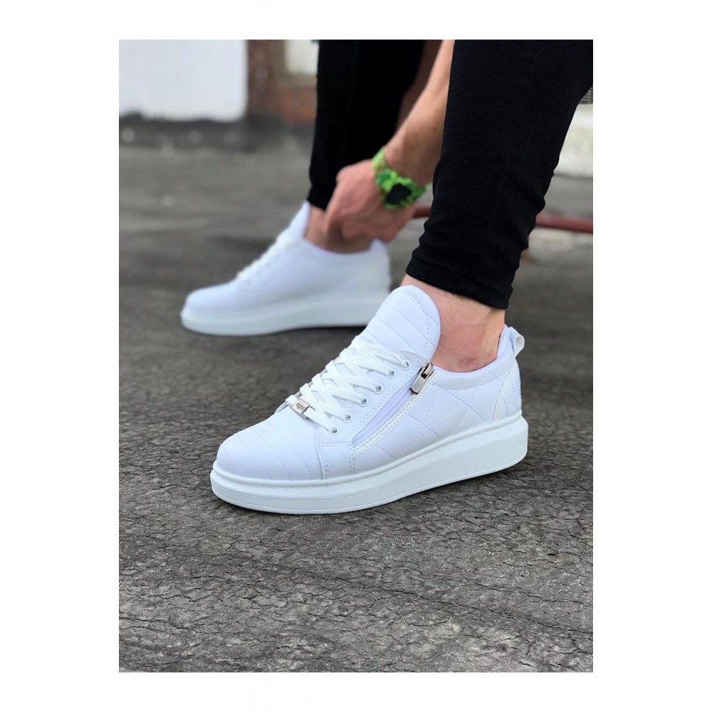 K&A  KA502 Beyaz Kapitone Erkek Casual Ayakkabı