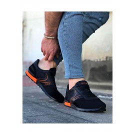 K&A  KA014 Siyah Turuncu Erkek Spor Ayakkabı