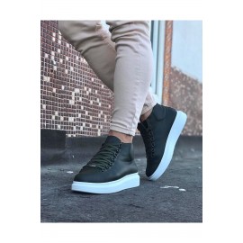 K&A  KA032 Haki Bağcıklı Sneakers  Yarım Bilek Bot