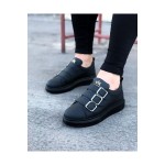 K&A  KA050 Kömür Tokalı Kalın Taban Erkek Ayakkabı