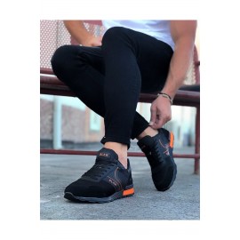 K&A  KA014 Siyah Turuncu Erkek Spor Ayakkabı
