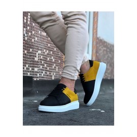 K&A  KA151 Siyah Sarı Süet Erkek Günlük Ayakkabı