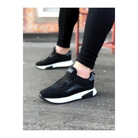 K&A  KA204 Siyah Siyah Erkek Spor Ayakkabı
