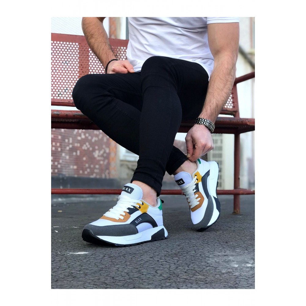 K&A  KA204 Beyaz Füme Erkek Spor Ayakkabı