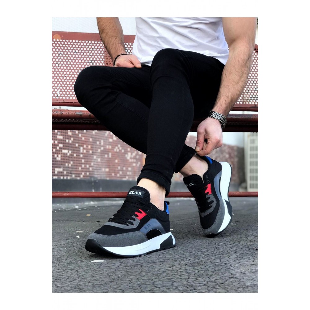 K&A  KA204 Füme Siyah Erkek Spor Ayakkabı