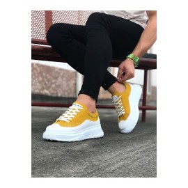 K&A  KA507 Beyaz Sarı Erkek Ayakkabı