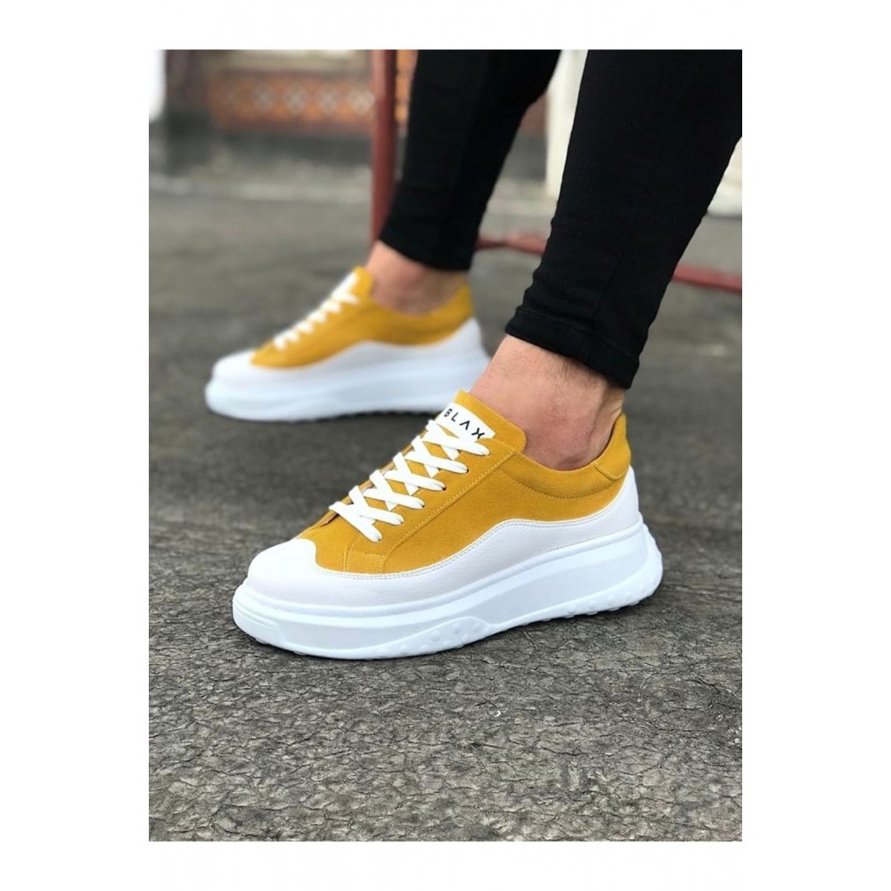 K&A  KA507 Beyaz Sarı Erkek Ayakkabı