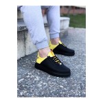 K&A  KA030 Kömür Sarı Kalın Taban Casual Erkek Ayakkabı