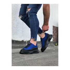 K&A  KA507 Kömür Mavi Erkek Ayakkabı