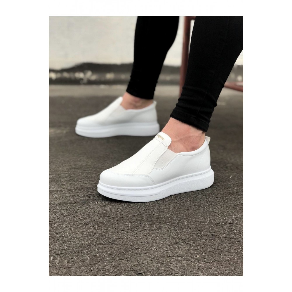 K&A  KA049 Beyaz Düz Casual Erkek Ayakkabı