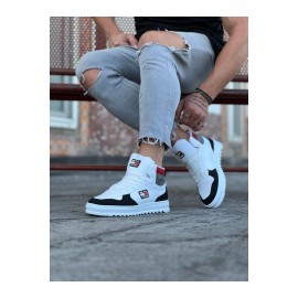 K&A  KA220 Beyaz Siyah Erkek Yarım Bilek Bot