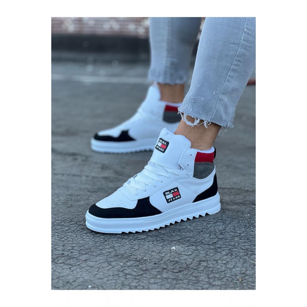 K&A  KA220 Beyaz Siyah Erkek Yarım Bilek Bot