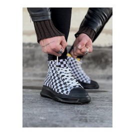 K&A  KA017 Damalı Erkek Yarım Bilek Casual Ayakkabı