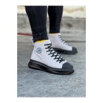 K&A  KA017 Gri Siyah Erkek Yarım Bilek Casual Ayakkabı