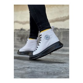 K&A  KA017 Gri Siyah Erkek Yarım Bilek Casual Ayakkabı