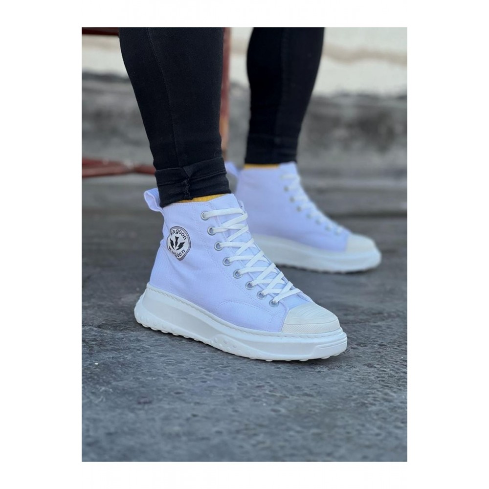 K&A  KA017 Beyaz Erkek Yarım Bilek Casual Ayakkabı