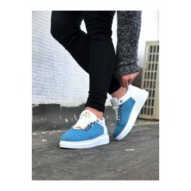 K&A  KA047 Beyaz Mavi Erkek Casual Ayakkabı