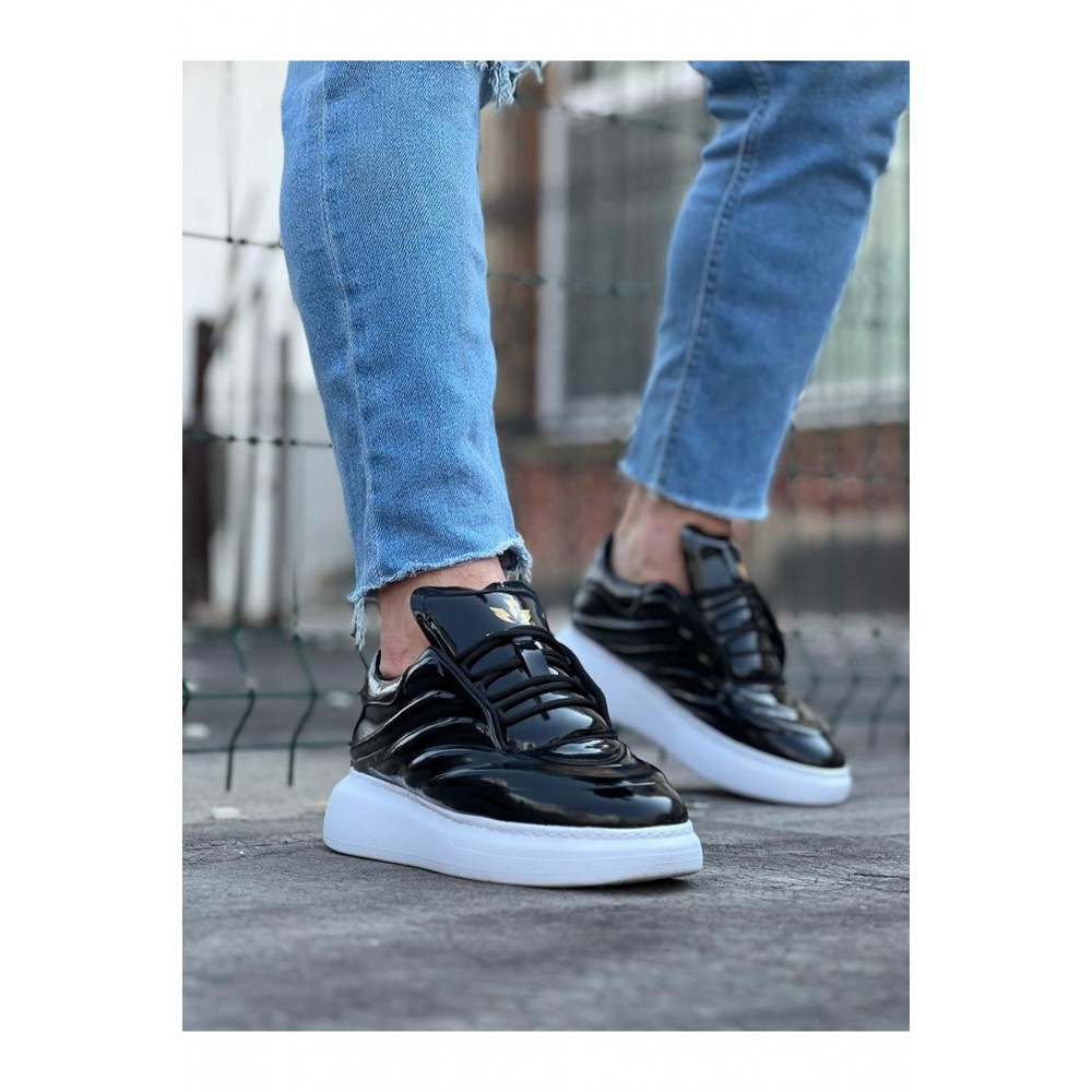 K&A  KA094 Siyah Rugan Erkek Casual Ayakkabı