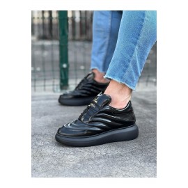K&A  KA094 Kömür Rugan Erkek Casual Ayakkabı