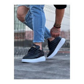 K&A  KA094 Siyah Cilt Erkek Casual Ayakkabı