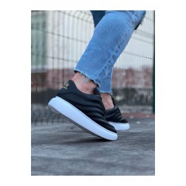 K&A  KA094 Siyah Cilt Erkek Casual Ayakkabı