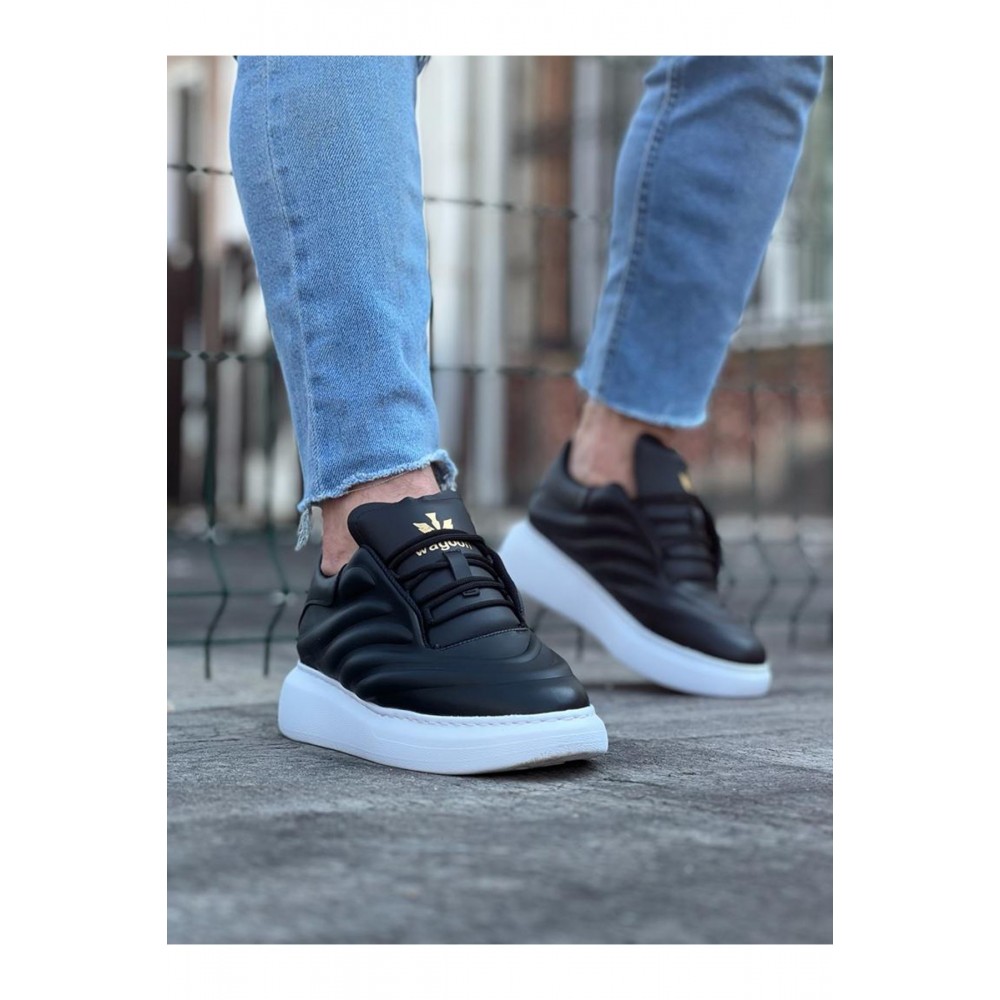 K&A  KA094 Siyah Cilt Erkek Casual Ayakkabı