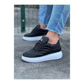 K&A  KA094 Siyah Cilt Erkek Casual Ayakkabı