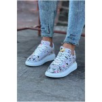 K&A  KA501 Dergi Desenli Boyalı Erkek Casual Ayakkabı