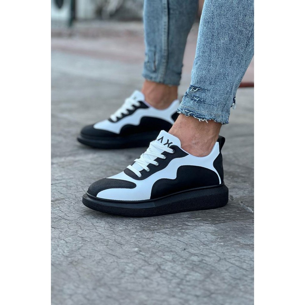K&A  KA301 Kömür Beyaz Erkek Casual Ayakkabı