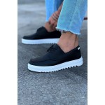 K&A  KA506 Siyah Erkek Saraclı Casual Ayakkabı