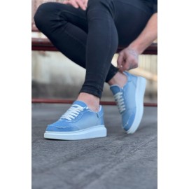 K&A  KA018 Buz Mavi Kot Kumaş Erkek Casual Ayakkabı