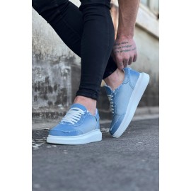 K&A  KA018 Buz Mavi Kot Kumaş Erkek Casual Ayakkabı