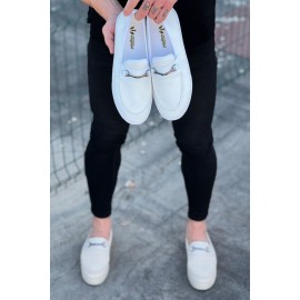 K&A  KA060 Beyaz Triko Babet Erkek Casual Ayakkabı