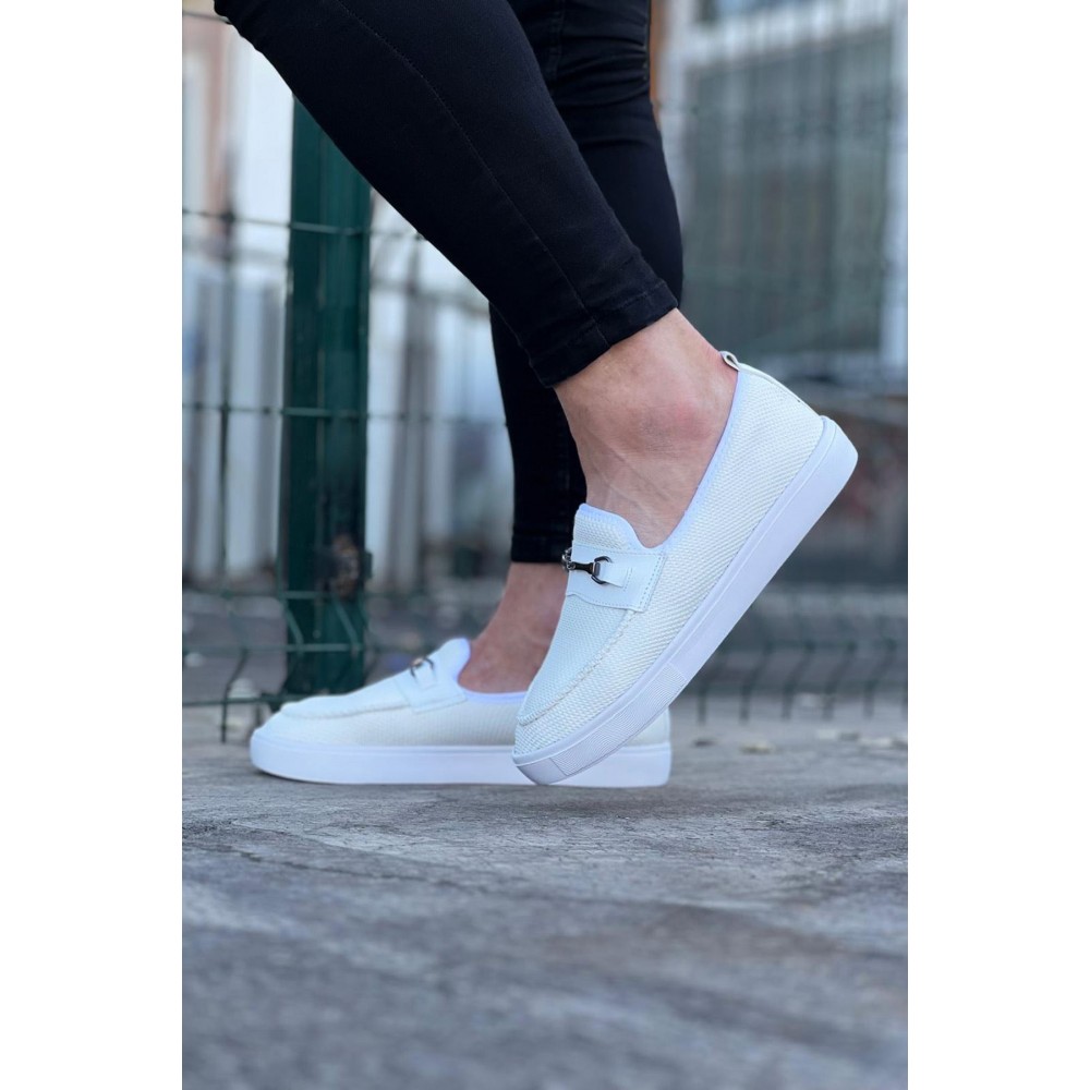 K&A  KA060 Beyaz Triko Babet Erkek Casual Ayakkabı