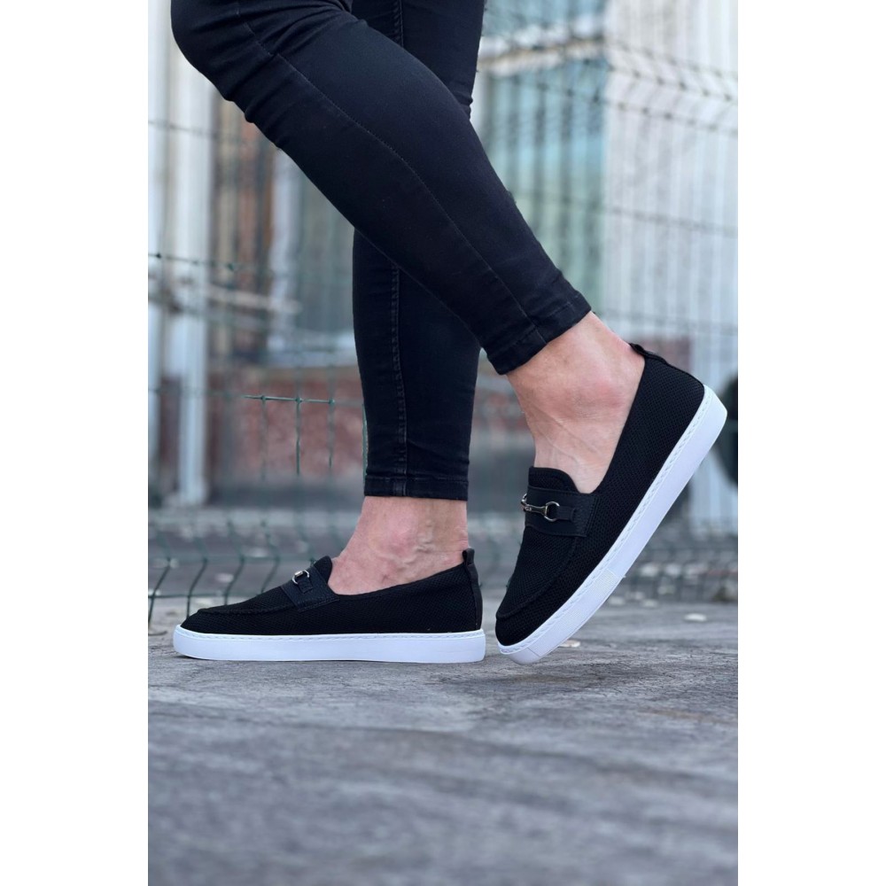 K&A  KA060 Siyah Triko Babet Erkek Casual Ayakkabı