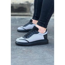 K&A  KA019 Gri Siyah Triko Erkek Casual Ayakkabı
