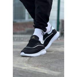 K&A  KA062 Siyah Beyaz Triko Erkek Spor Ayakkabı