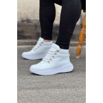 K&A  KA035 Beyaz Yüksek Taban Yarım Bilek Bot