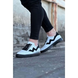 K&A  KA160 Beyaz Siyah Erkek Casual Ayakkabı