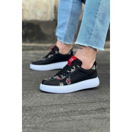 K&A  KA040 Siyah Kurukafa Erkek Casual Ayakkabı