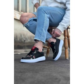 K&A  KA040 Siyah Kurukafa Erkek Casual Ayakkabı