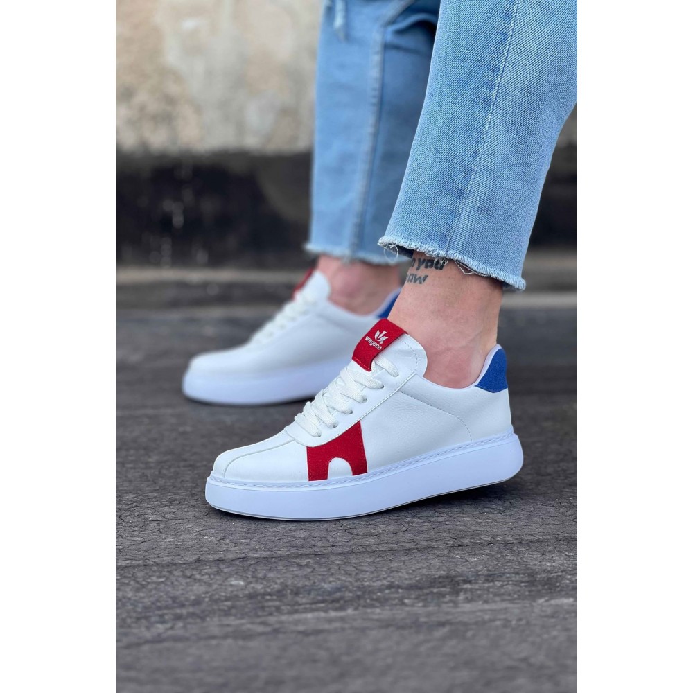 K&A  KA040 Beyaz Kırmızı Erkek Casual Ayakkabı