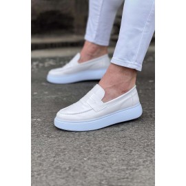 K&A  KA161 Beyaz Rugan Erkek Casual Ayakkabı
