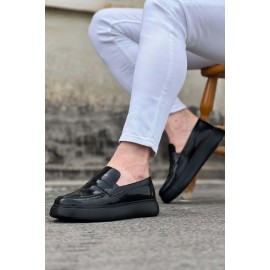 K&A  KA161 Kömür Rugan Erkek Casual Ayakkabı