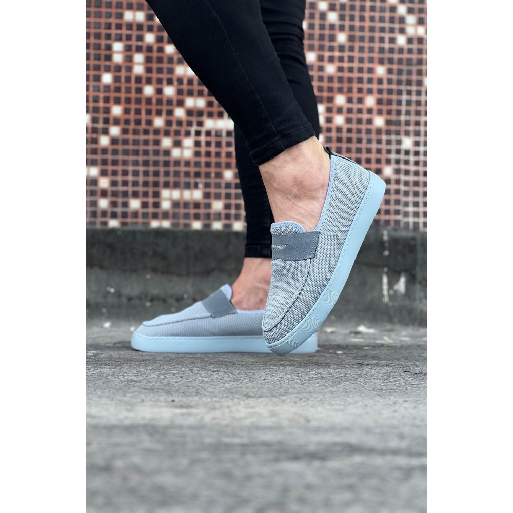 K&A  KA061 Gri Triko Babet Erkek Casual Ayakkabı